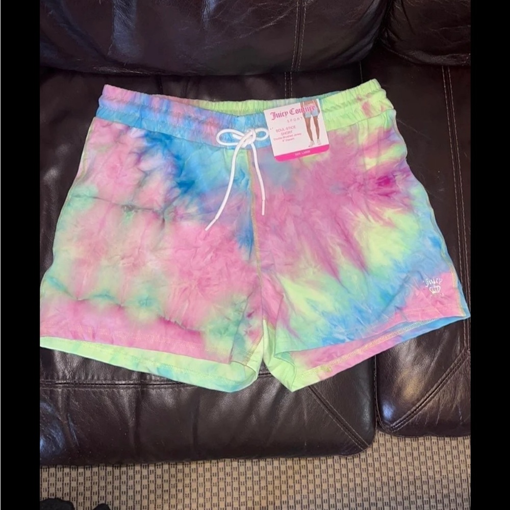 TWO PAIRS juicy couture tie dye shorts NWT